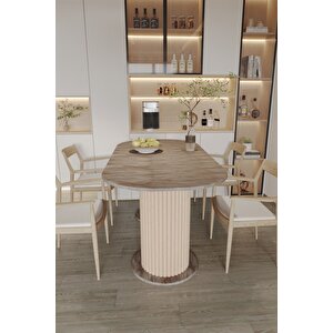 Mega Antoryum Yemek Masası Ahşap Mutfak Masası Salon Masası Dekoratif Ayak Şık Oval Kolay Kurulum