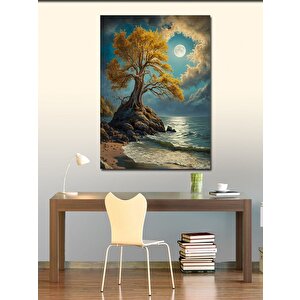 Kanvas Tablo Ağaç Ve Deniz 100x140 cm
