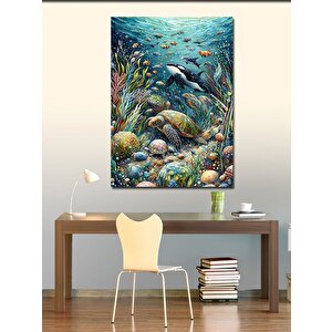 Kanvas Tablo Denizaltı Canlıları 70x100 cm