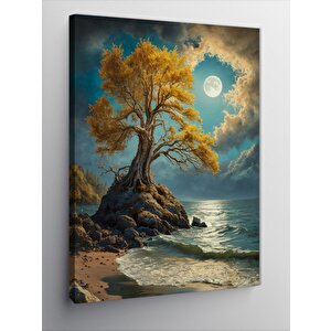 Kanvas Tablo Ağaç Ve Deniz 50x70 cm
