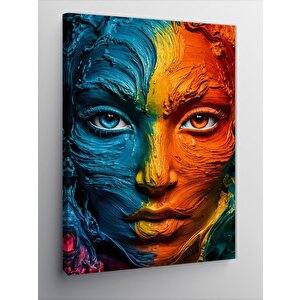 Kanvas Tablo Boyalı Kadın Yüzü 50x70 cm