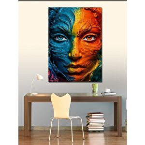 Kanvas Tablo Boyalı Kadın Yüzü 50x70 cm
