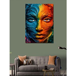 Kanvas Tablo Boyalı Kadın Yüzü 50x70 cm