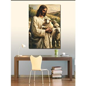 Kanvas Tablo İsa Ve Kuzu 70x100 cm