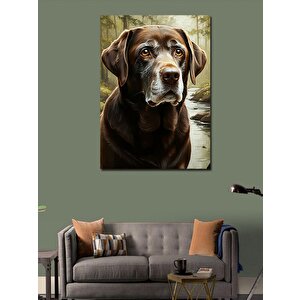 Kanvas Tablo Av Köpeği Ve Nehir 70x100 cm