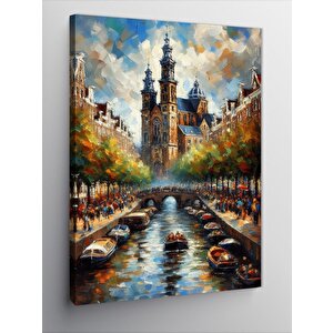 Kanvas Tablo Kanal Ve Binalar 100x140 cm