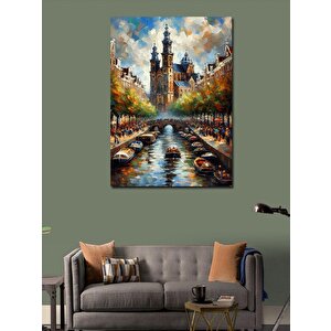Kanvas Tablo Kanal Ve Binalar 100x140 cm