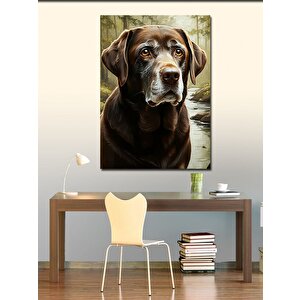 Kanvas Tablo Av Köpeği Ve Nehir 50x70 cm