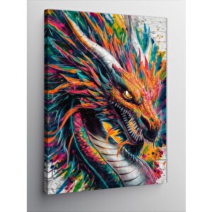 Kanvas Tablo Renkli Kızgın Ejderha 50x70 cm