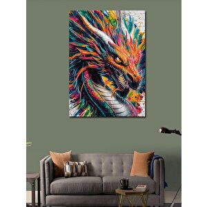 Kanvas Tablo Renkli Kızgın Ejderha 100x140 cm