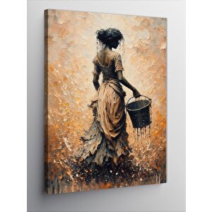 Kanvas Tablo Boya Yapan Kadın 50x70 cm