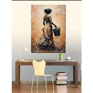 Kanvas Tablo Boya Yapan Kadın 50x70 cm