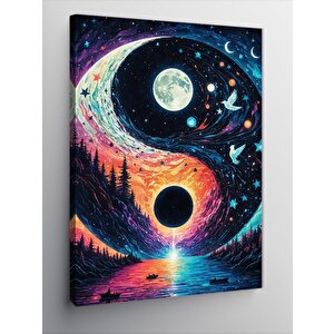Kanvas Tablo Yin Yang Temalı Manzara 100x140 cm