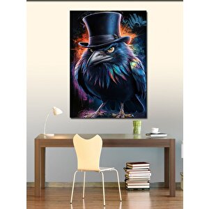 Kanvas Tablo Şapkalı Karga 70x100 cm