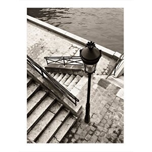 Deniz Kenarındaki Merdivenler Dekoratif Mdf Tablo 25cmx 35cm 25x35 cm
