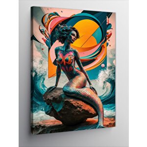 Kanvas Tablo Renkli Deniz Kızı 100x140 cm