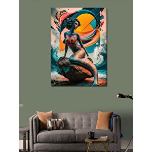 Kanvas Tablo Renkli Deniz Kızı 100x140 cm