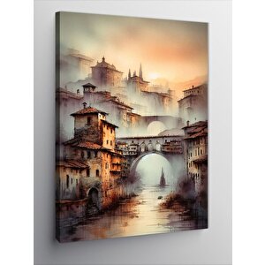 Kanvas Tablo Nehir Ve Taşköprü 100x140 cm