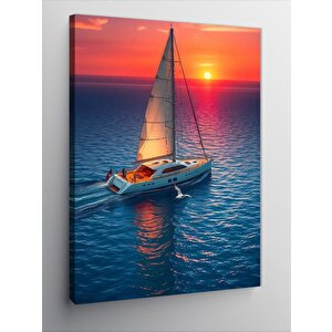 Kanvas Tablo Denizdeki Tekne 100x140 cm