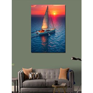 Kanvas Tablo Denizdeki Tekne 100x140 cm