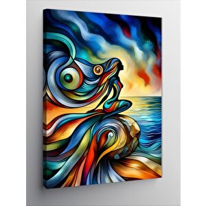 Kanvas Tablo Deniz Ve Kadın 70x100 cm