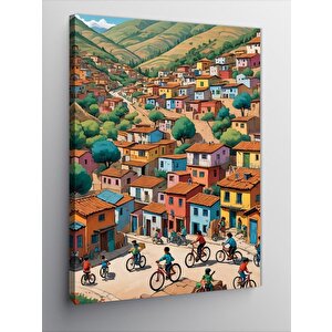 Kanvas Tablo Binalar  Ve İnsanlar 50x70 cm
