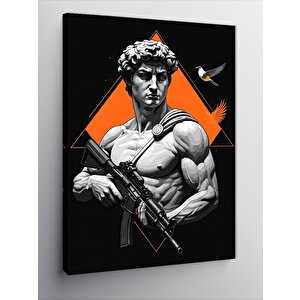 Kanvas Tablo Silahlı Davut Heykeli Fan Art 100x140 cm