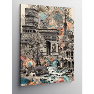 Kanvas Tablo Fransa Temalı 70x100 cm