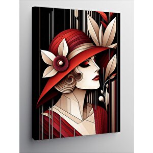 Kanvas Tablo Kırmızı Şapkalı Kız 70x100 cm