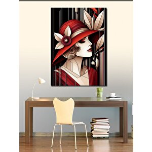 Kanvas Tablo Kırmızı Şapkalı Kız 70x100 cm