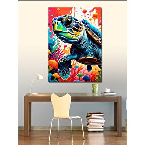 Kanvas Tablo Caretta Caretta Ve Deniz Canlıları 50x70 cm