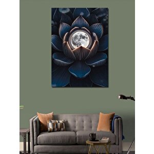 Kanvas Tablo Boya Yapan Sevimli Çocuk Ve Ay 70x100 cm