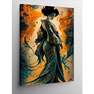 Kanvas Tablo Japon Kadın 100x140 cm