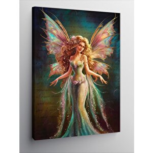 Kanvas Tablo Renkli Kanatlı Peri Kızı 50x70 cm