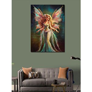 Kanvas Tablo Renkli Kanatlı Peri Kızı 50x70 cm