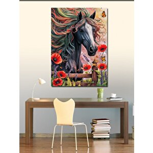 Kanvas Tablo Renkli Yeleli At 70x100 cm