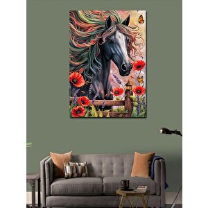 Kanvas Tablo Renkli Yeleli At 70x100 cm