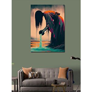 Kanvas Tablo Nehir Kenarındaki Kadın 70x100 cm