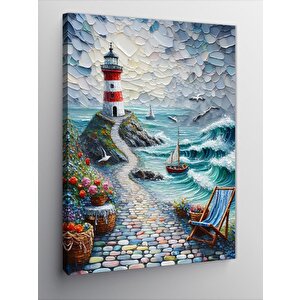 Kanvas Tablo Deniz Feneri Ve Manzara 70x100 cm