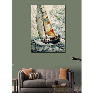 Kanvas Tablo Deniz Ve Yelkenli Tekne 70x100 cm