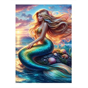 Deniz Kızı Dekoratif Mdf Tablo 25cmx 35cm 25x35 cm