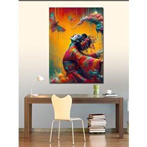 Kanvas Tablo Haykıran Japon Kadın 50x70 cm
