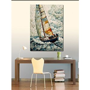 Kanvas Tablo Deniz Ve Yelkenli Tekne 100x140 cm