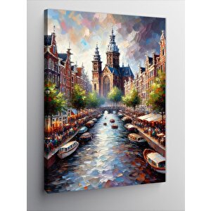 Kanvas Tablo Nehir Ve Binalar 50x70 cm