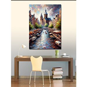 Kanvas Tablo Nehir Ve Binalar 50x70 cm