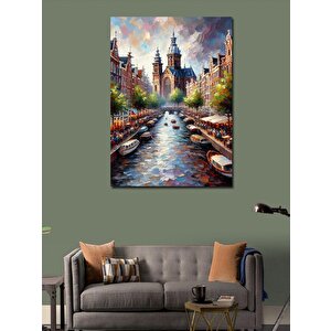 Kanvas Tablo Nehir Ve Binalar 50x70 cm