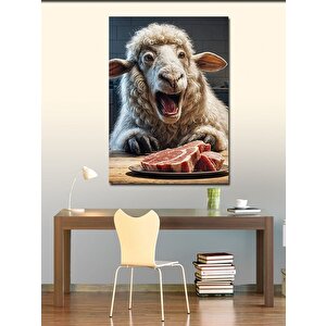 Kanvas Tablo Şaşkın Kuzu Ve Pirzola 70x100 cm
