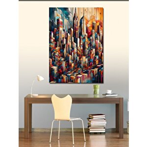 Kanvas Tablo Sürrealist Renkli Evler 70x100 cm
