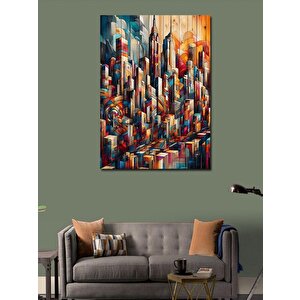 Kanvas Tablo Sürrealist Renkli Evler 70x100 cm