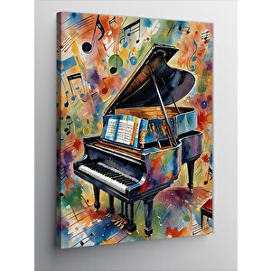 Kanvas Tablo Piyano Ve Notalar 100x140 cm